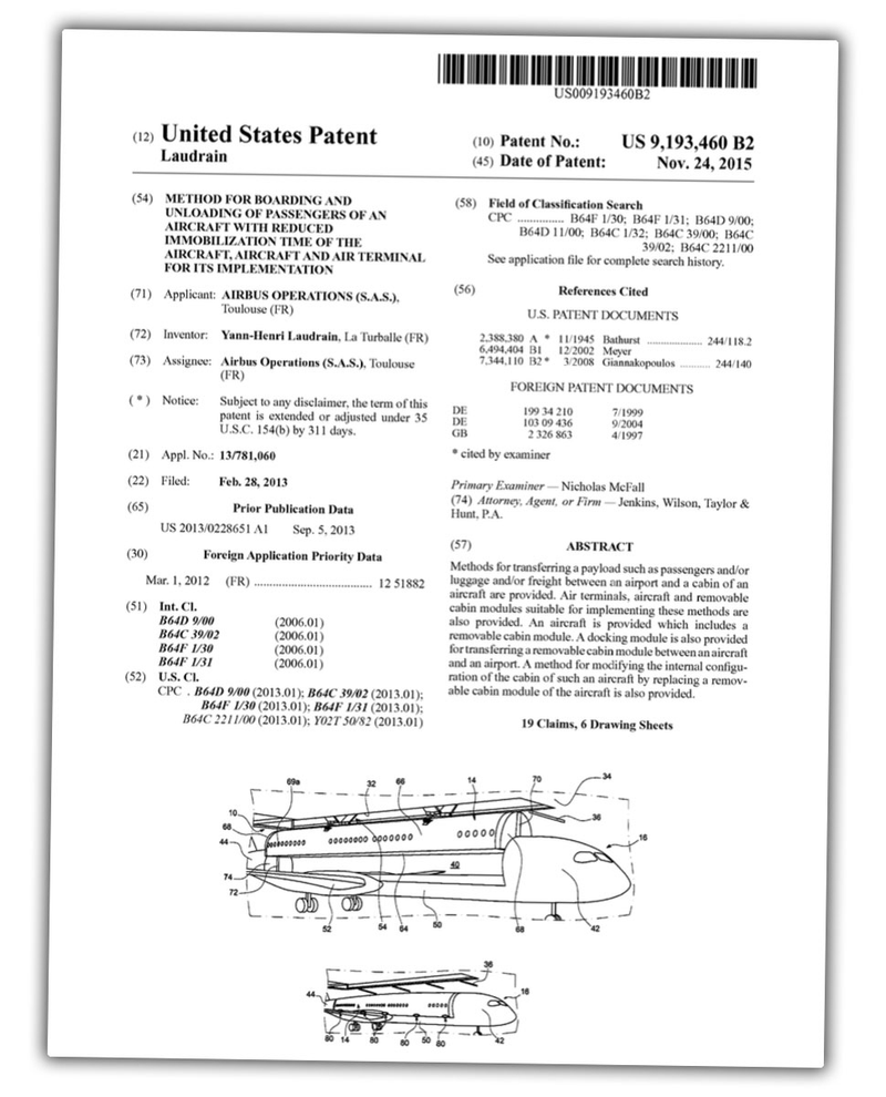 Illustration for article titled This Airbus Patent For Removable Passenger Pods Would Change How We Board Airplanes